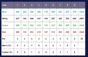 Connemara golf club C9 scorecard with par and yardage