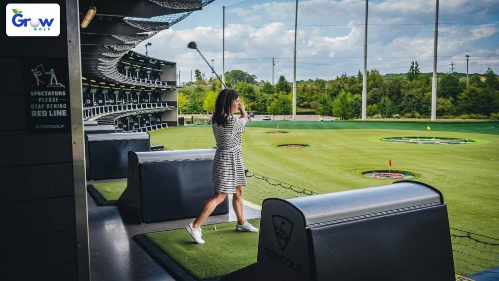 Golfer practicing efficiently and effectively at the driving range